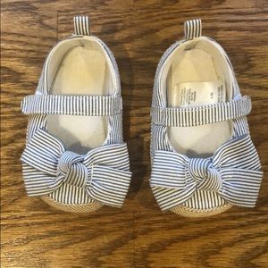 Blue and white soft soles shoes/booties